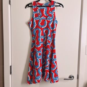 Kenzo Ladies Curvy Lines' Textured V-Neck Jersey Dress